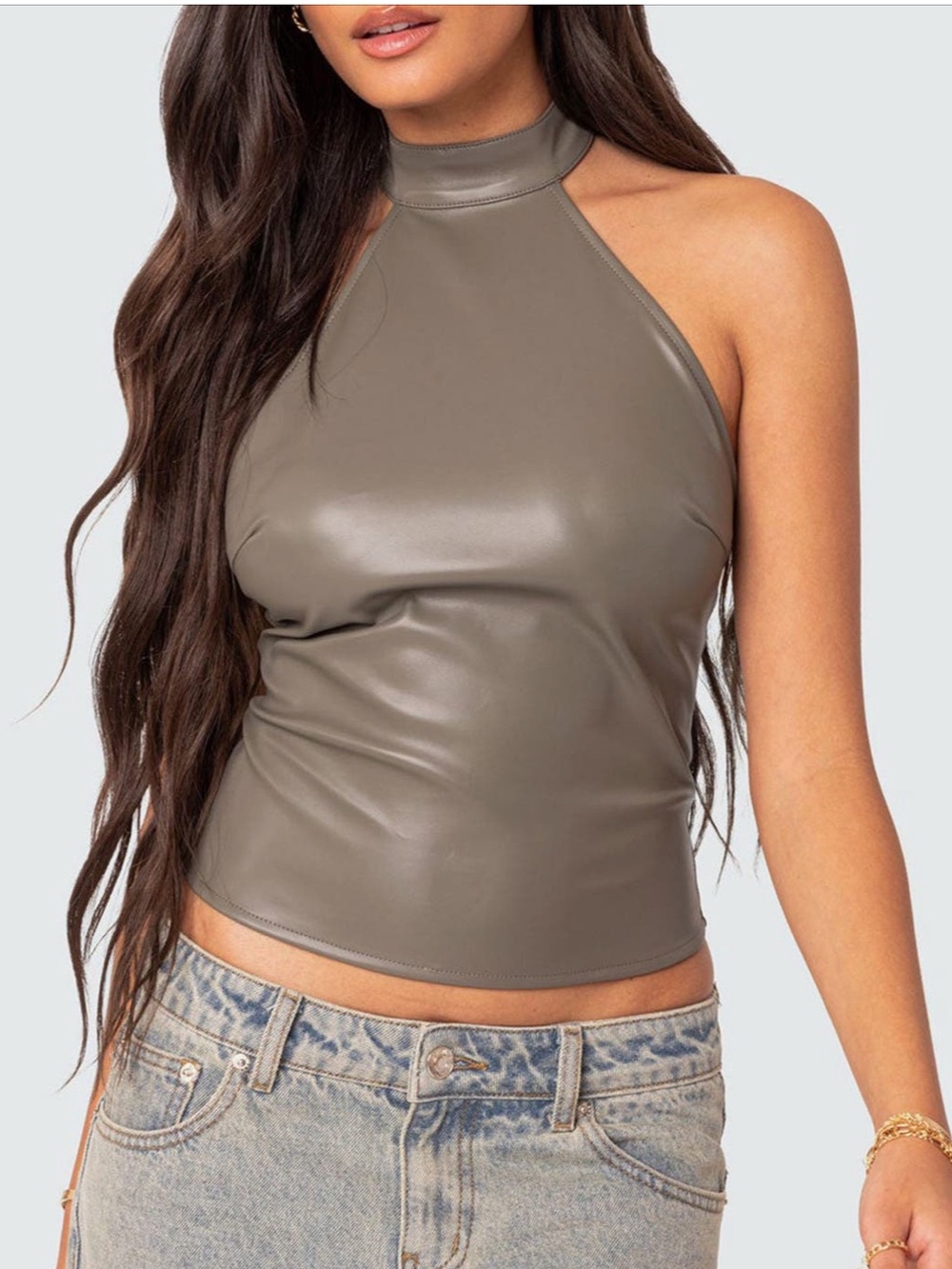 Edikted Sienna Latex Halter Top